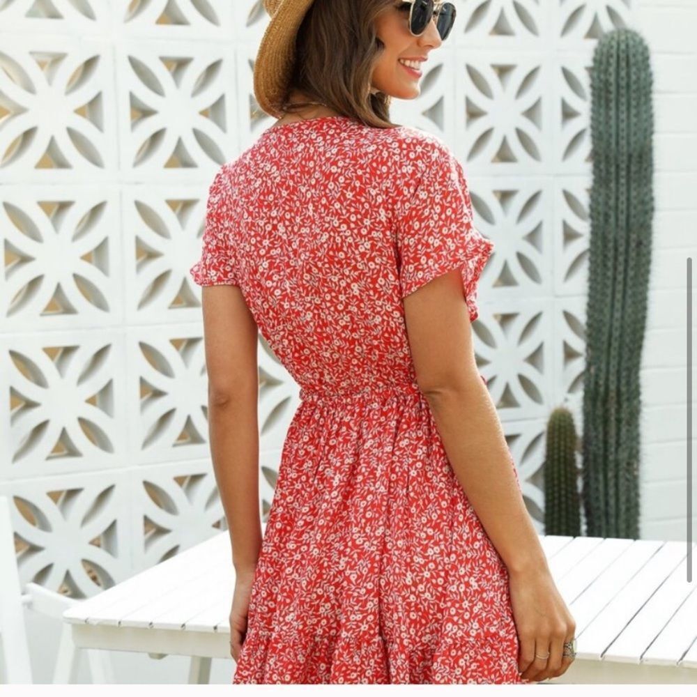 FLORAL REDāMINI DRESS - Picture 7 of 10
